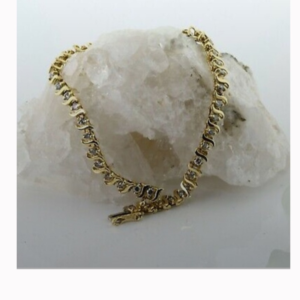 Stunning 14k  4.26ct tw Natural Diamond 6mm S-Link Tennis Bracelet 14k Gold - Picture 10 of 10